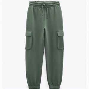 Zara green cargo joggers/sweatpants